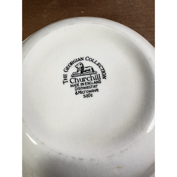 Churchill  Blue Chintz Rose ‎ Peony Bowl Salad Soup Scalloped 6 1/2" Georgian - Picture 6 of 8